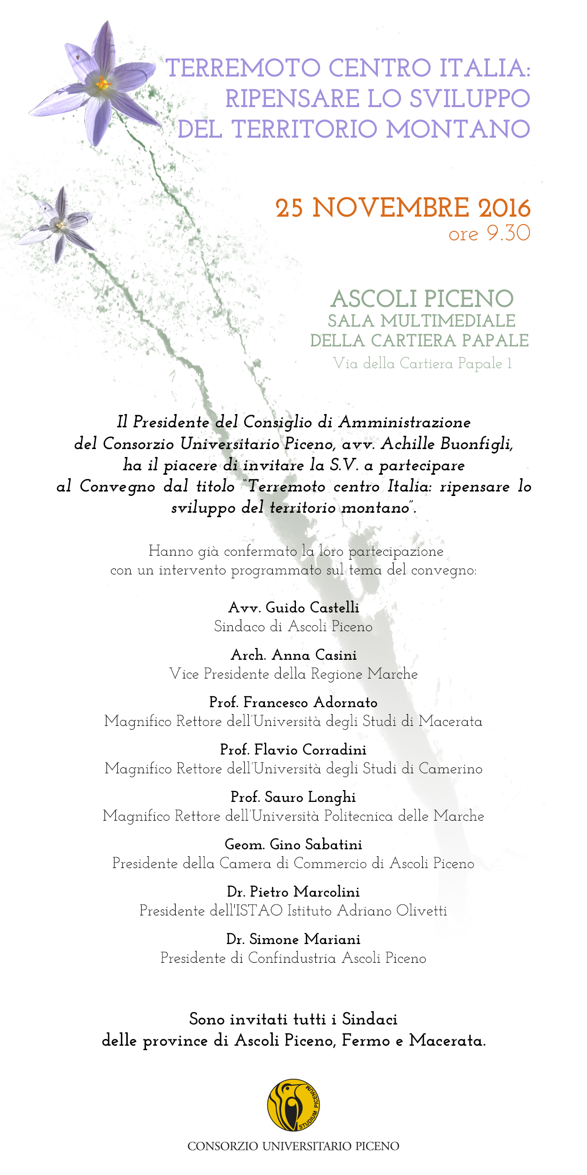 Invito convegno terremoto 25NOV CARTIERA PAPALE