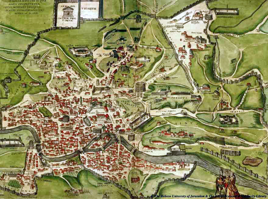 Mappa di Roma del 1575 trat